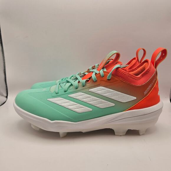 ADIDAS MEN\'S 9 ADIZERO TPU CANDY BASEBALL SNEAKER IMPACT ORANGE WHITE NWOB main image 5